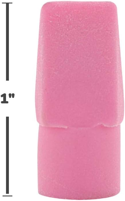 1InTheOffice Pencil Cap Erasers, Assorted Colors, Arrowhead Caps Tops Eraser, Eraser Cap for Art, School, Office Use, and Classroom Set, (Pink, 288 Pack)