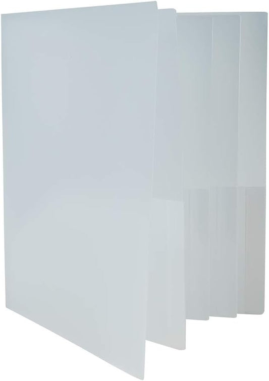 JAM PAPER Heavy Duty Plastic Multi Pocket Folders - 10 Pocket Organizer - Clear - 2/Pack
