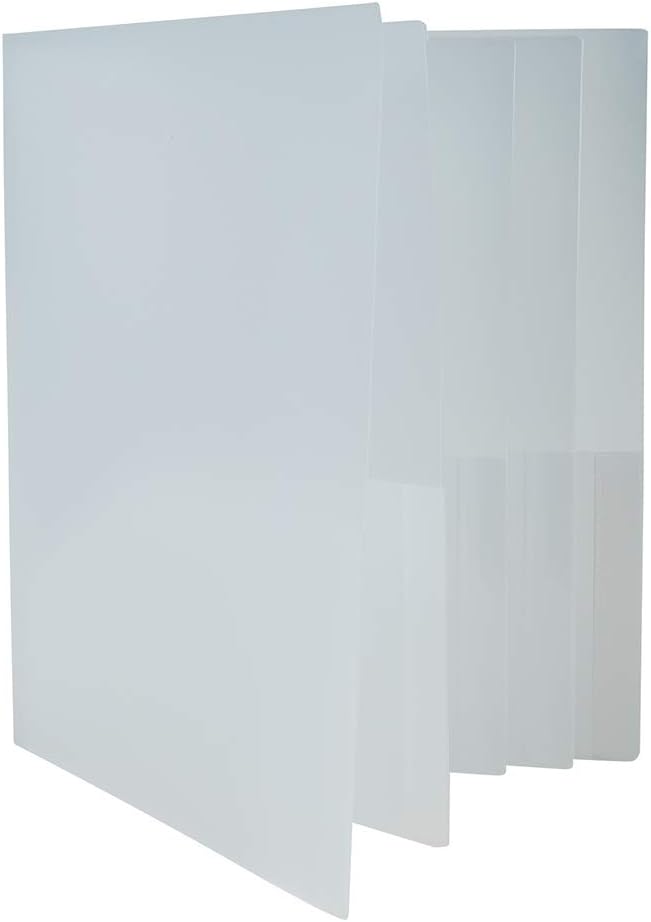 JAM PAPER Heavy Duty Plastic Multi Pocket Folders - 10 Pocket Organizer - Clear - Sold Individually
