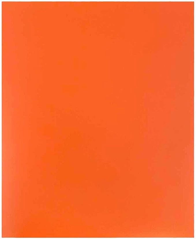 JAM PAPER Heavy Duty Plastic 2 Pocket Extra Tough School Folders - Orange - 3/Pack