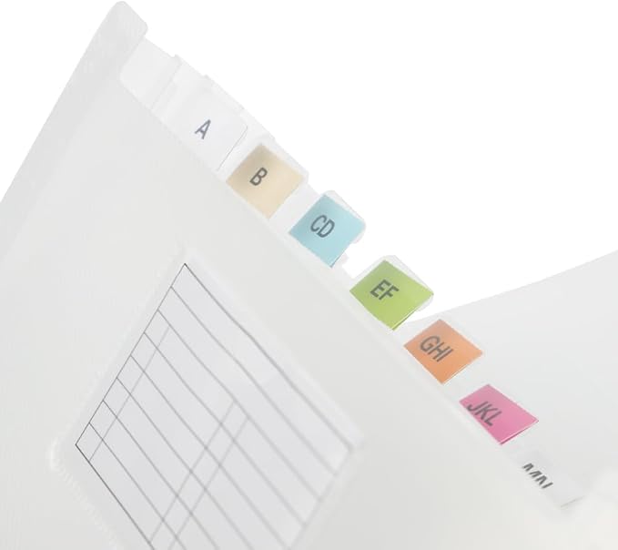 JAM PAPER Accordion Folders - 13 Pocket Plastic Expanding File - Check Size - 5 x 10 1/2 - Clear - 2/Pack
