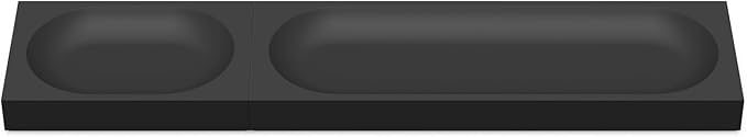 elago Smart Magnetic Desk Mat Pencil Tray – Soft Silicone Organizer for Office Supplies, AirPods, Glasses, Pens – Noise-Free, Non-Slip, Washable, Item for Desk Management [Medium-Small Set] (Black)