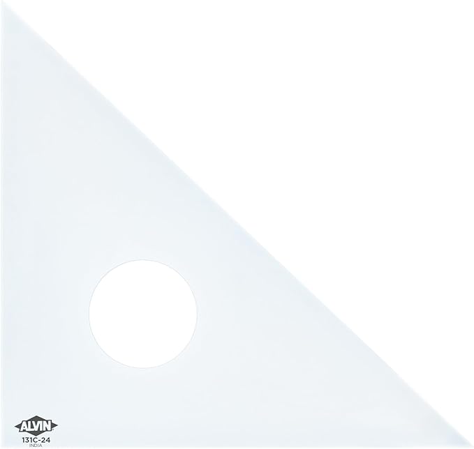 ALVIN Clear Professional Acrylic Drafting Triangle 30/60 Degrees 24" Model 131C-24 Multipurpose Tool for Drafting, Design, and Architecture, Great for Machining and Woodworking - 24 inches