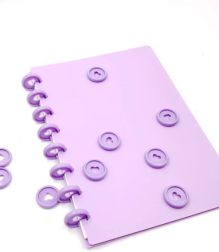 100pcs Planner Expander Discs 0.94Inch Book Binding Disc for Discbound Notebook Accessories Heart Binder Rings(Purple,0.94inch/24 mm)