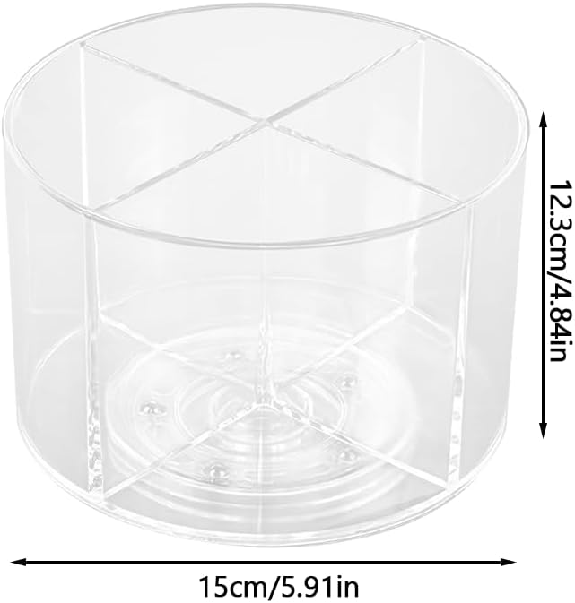 Drinks Packet Organizer,Acrylic Clear 360°Rotating Storage 4 Compartments for Small-Packaged Beverages Office Supplies
