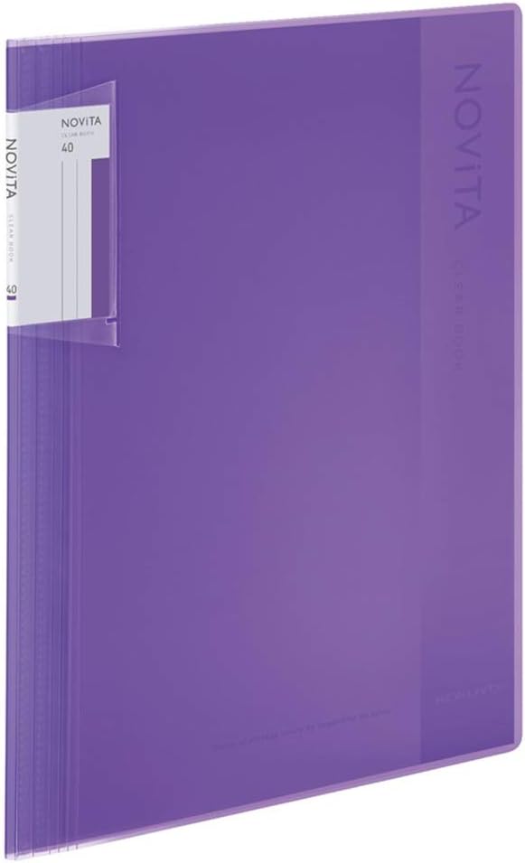 Kokuyo Novita α, Expandable File Clear Book, Display Book, Presentation Binder with Plastic Sleeves 40-Pocket Bound, Presentation Book Art Portfolio Folder, A4-S, Purple, Japan Import (RA-NV40V)