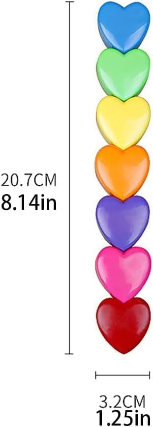 7Pcs/Pack Iridescent Color Heart-Shaped Highlighter Markers Set,Highlighters Heart-Shape Coloring Markers Pocket Marker Pen Stackable Removable Birthday Set for Kid,Writing and Correction Supplies