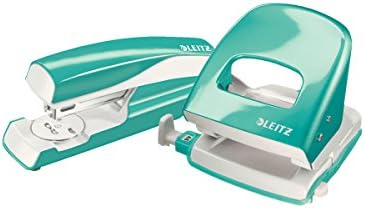 Esselte Leitz NeXXt 5008 Hole Punch and NeXXt 5502 Stapler in Set, Ice Blue