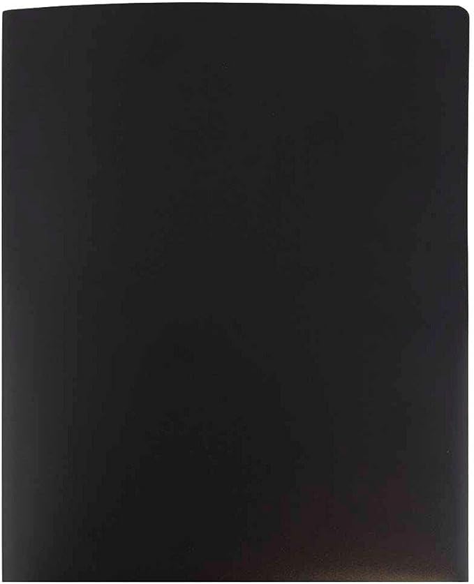 JAM PAPER Heavy Duty Plastic 2 Pocket Extra Tough School Folders - Black - 6/Pack