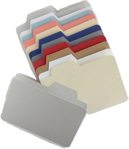 20 Mini File Folders: 5 inches x 3.75 inches - Made from Cardstock in Matte Finish (Soft Blue)