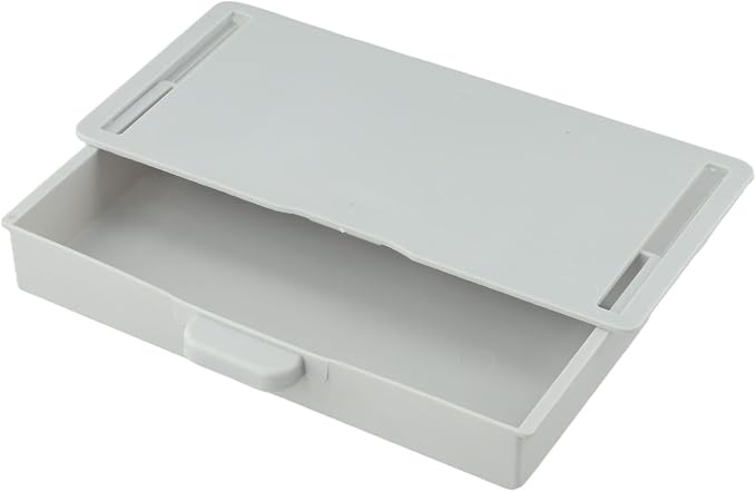 Under Desk Drawer Organizer Self-Adhesive Box Attachment,For Office Home Desktop Pen And Things Holder, Hidden-Design For Space-Saving And More Neat,ABS Plastic(Grey)