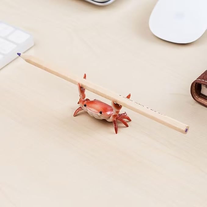 Creative Crab Pen Holder Weightlifting Crabs Pen Stand Storage Rack, Office Desktop Decoration, Pencil Holders Desk Supplies Holders and Dispensers, Desk Accessories and Workspace Organizers (green)