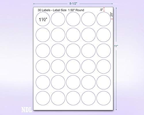 NextDayLabels - 8-1/2 x 11 Neon Color High Light Fluorescent Labels for Laser & Inkjet Printer (Yellow Fluorescent, 1.5" Round - 30 Per Page | 750 Labels)