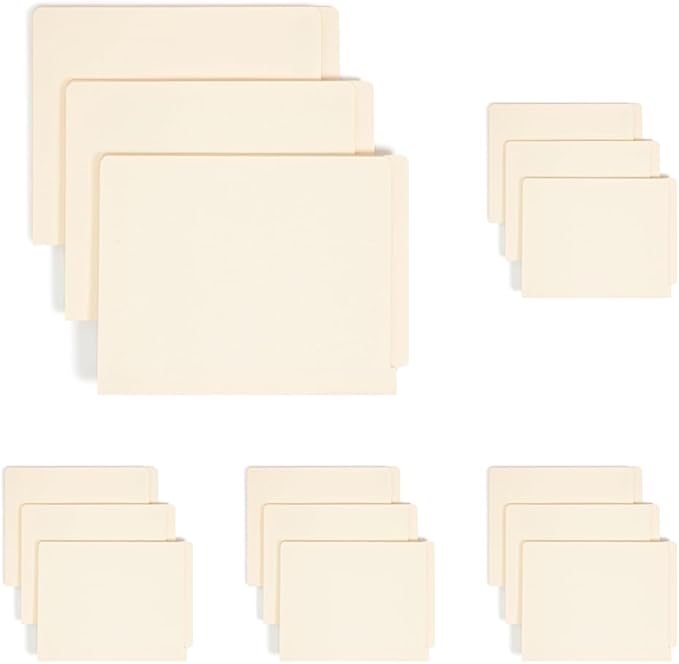 Smead Shelf-Master End Tab File Folders,Manila,Reinforced Straight-Cut Tabs,Letter Size,100 Count (Pack of 5)
