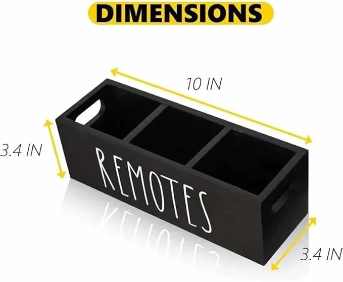 Multifunctional Wooden Remote Control Table Organizer - Living Room Storage Box for Remotes, Pens, Makeup Brushes, Office Desk Supplies and More - Declutter Your Home