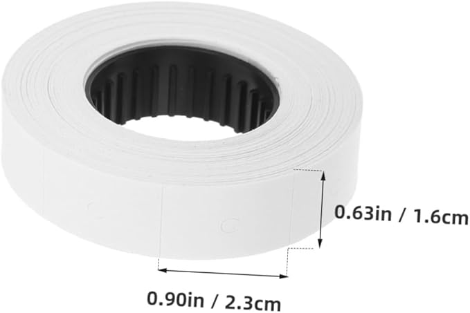 OSALADI 10rolls Price Marker Labeler Paper Roll Price Labels for Retail Office Grocery Double Row Printing for Easy Application Labels White