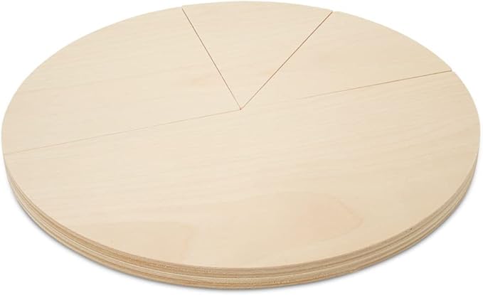 Fraction Math Manipulative Pie Chart Set 10 inch, Pack of 3 Pizza Fractions Shapes for Teaching Time and Homeschool, by Woodpeckers