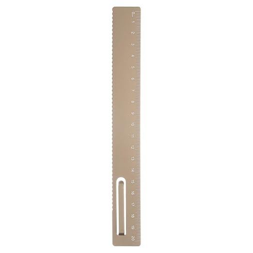 HARFINGTON Straight Ruler 20cm Metric Metal Aluminum Alloy Measuring Bookmark Clip Ruler Scale Tool for Measure Study Reading Classroom Office, Gold