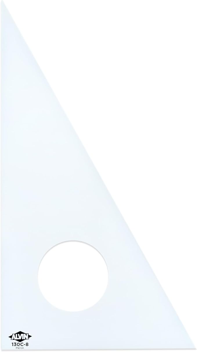 Alvin 130C-8 30-Degree/60-Degree 8" Clear Professional Acrylic Triangle