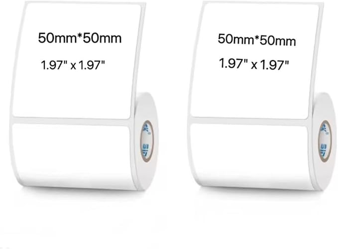 White Thermal Labels Compatible with Phomemo,Marklife for Barcode, Price Tags, Shipping & Logo Design (2, 1.97" x1.97" 150pcs/Roll)