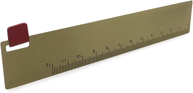Brass Ruler Bookmark Gold Metal Copper Bookmark for Book Lovers Journal Men Women Present(5.9 Inch)