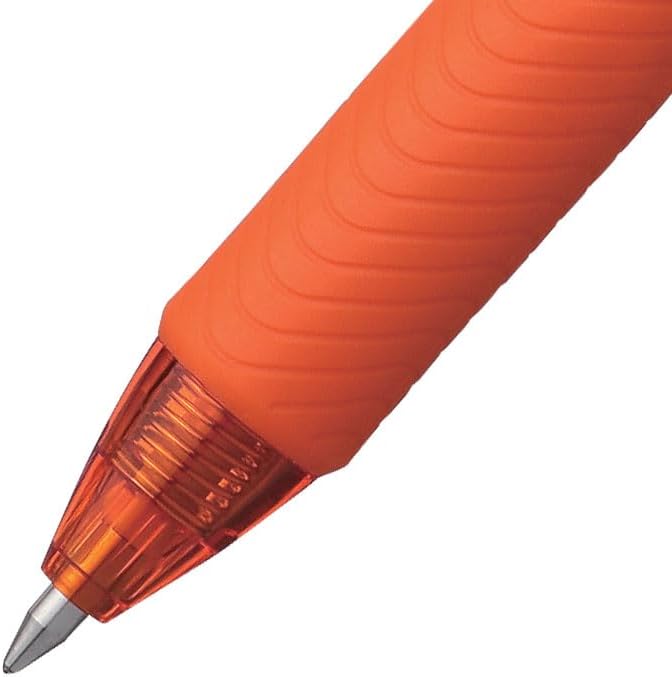 Pentel EnerGel-X Retractable Liquid Gel Pen (0.7mm) Metal Tip, Orange Ink, Box of 12 (BL107-F)