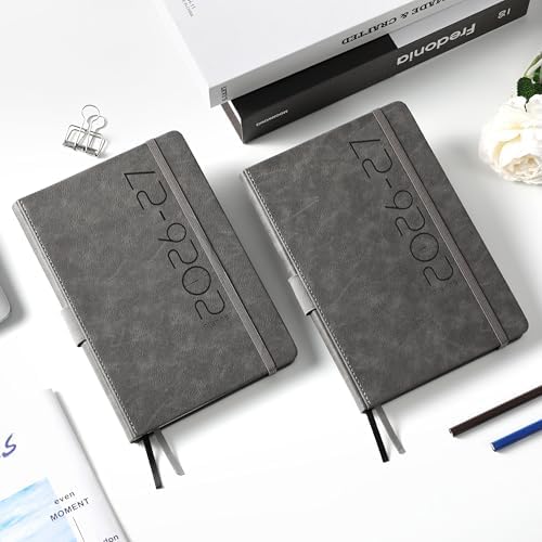 Planner 2026-2027 - Weekly & Monthly 2026-2027 Planner with Pen Loop, Jul 2026 - Jun 2027, to Achieve Your Goals & Improve Productivity, Thick Paper, 40 Note Pages, Inner Pocket, 5.75" x 8.25" - Grey