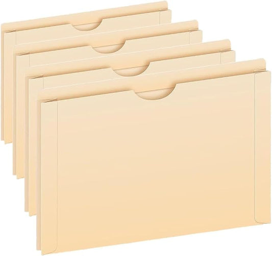 Pendaflex File Jackets, Legal Size, Manila, 2" Expansion, Reinforced Straight-Cut Tabs with Thumb Cut, 50 Per Box (23200EE), Beige, (Pack of 4)