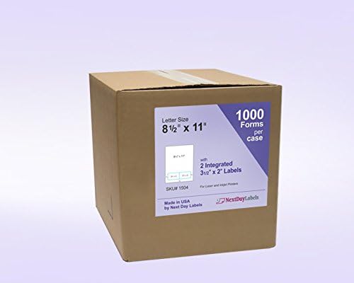 8-1/2" x 11 24# Integrated Label Form with 2 Labels (3-1/2" x 2" | 2 Labels | 1000 Case)