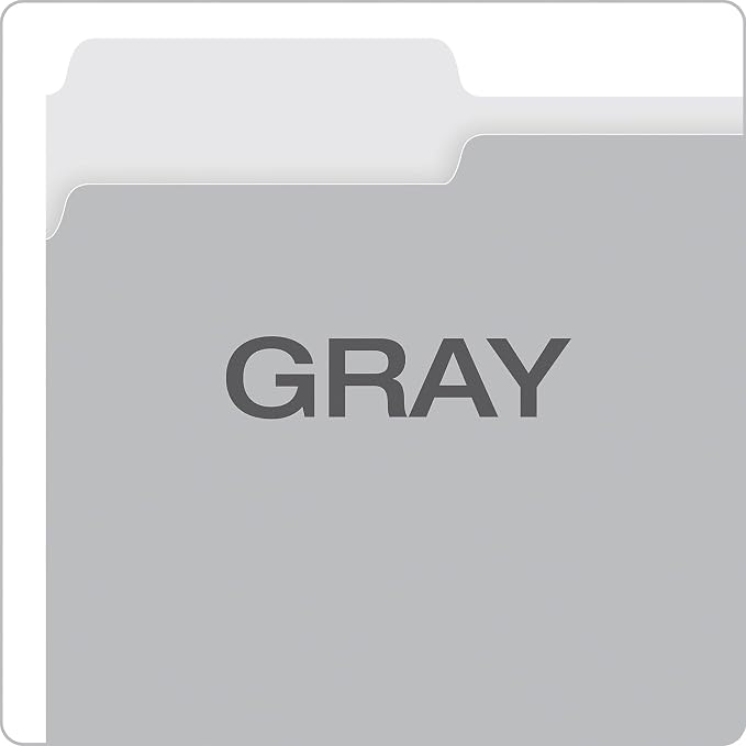 Pendaflex Interior File Folders, 1/3 Cut, Top Tab, Letter Size, Gray, 100 per Box (4210 1/3 GRA)