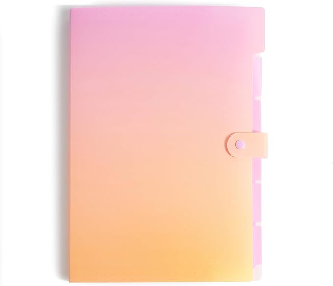 U Brands Fashion Expanding File Folder, Poly 5-Pocket Folder, Pastel Ombre, 3 Pack (3451U01-12)