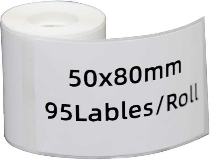 Thermal Stickers M110/120/220/221 Label Printer 1 Roll White 50mm x 80mm Adhesive Labels for School Home (1, 50mmx80mm)