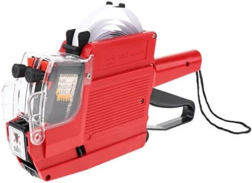 MX-6600 10 Digits 2 Lines Price tag Gun Labeler with 3 Rolls Double Line Price Label Paper for Office, Retail Shop, Grocery Store, Organization Marking, Color Random, 10 × 6.5 × 2 inches