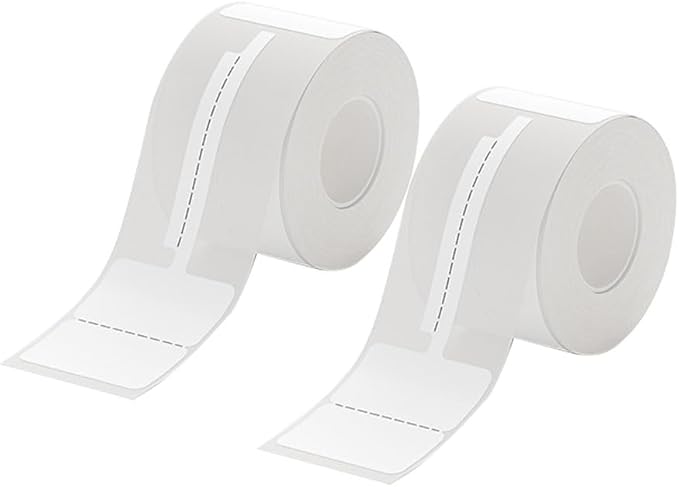 B1 Jewelry Label Tape Adapted Labels Sticker Standard Laminated Office Container Labeling Tape Replacement for Niimbot B21 B1 B3S Label Maker (2 Rolls, 02T White)