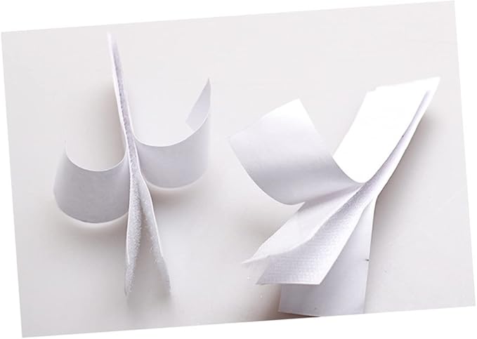 Cabilock 10pcs Self-Adhesive Hook Loop Tape Table Skirt Strips Reusable Stickers for Wall Padding