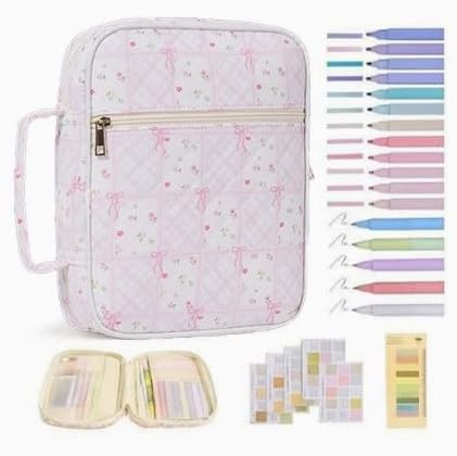 Quilted Bible Cover Case for Women, Elegant Floral Bible Carrying Case with Study Supplies, Large Bible Bag Journaling Kit for Church & Christian Gift