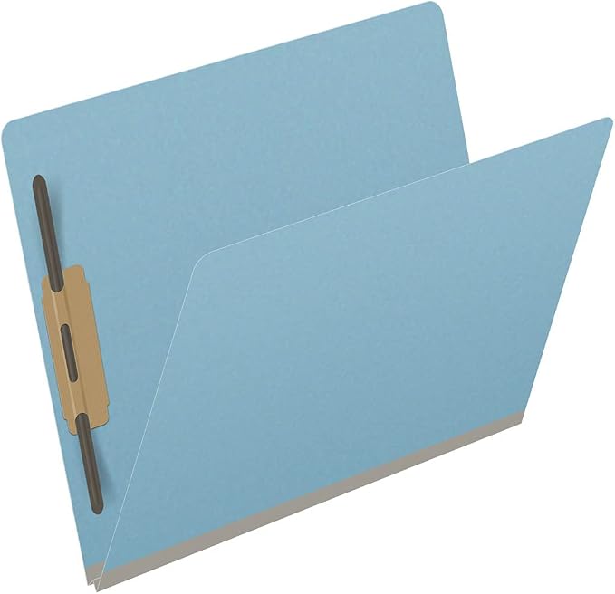 25 Pt. Pressboard Classification Folders, Full Cut End Tab, Letter Size, No Dividers, Light Blue (Box of 25)