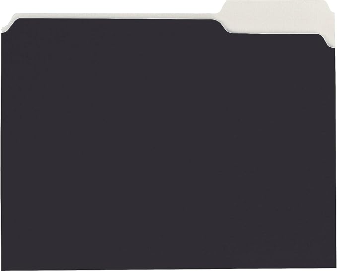 Pendaflex PFX16101 Top Tab File Folder, 50 Count (Pack of 1), Black/White