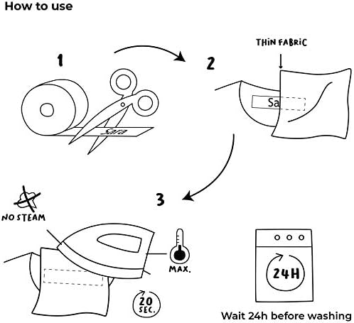 100 Personalized Iron-On Fabric Labels - Custom Name Tags for Clothing, School Uniforms, Elderly Garments - Durable, Washable, Eco-Friendly - 2.4x0.4 Inches