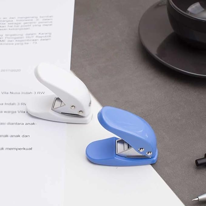 Punch Single Hole Puncher Mini Portable Manual Can 10 Sheets of Paper Multi-Function Student File Ticket Punching(OneColor)