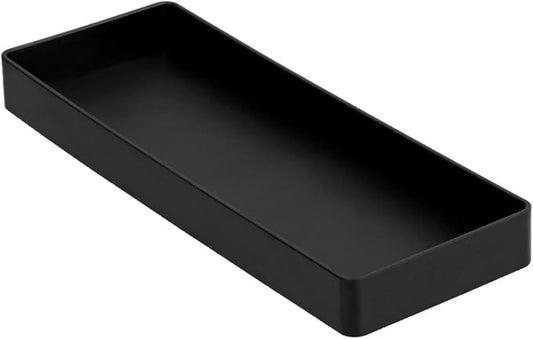 Amazon Basics Rectangular Plastic Desk Organizer, Half Accessory Tray for Office Supplies and Workspace Organization, 9.4" x 3.3" x 1", Black