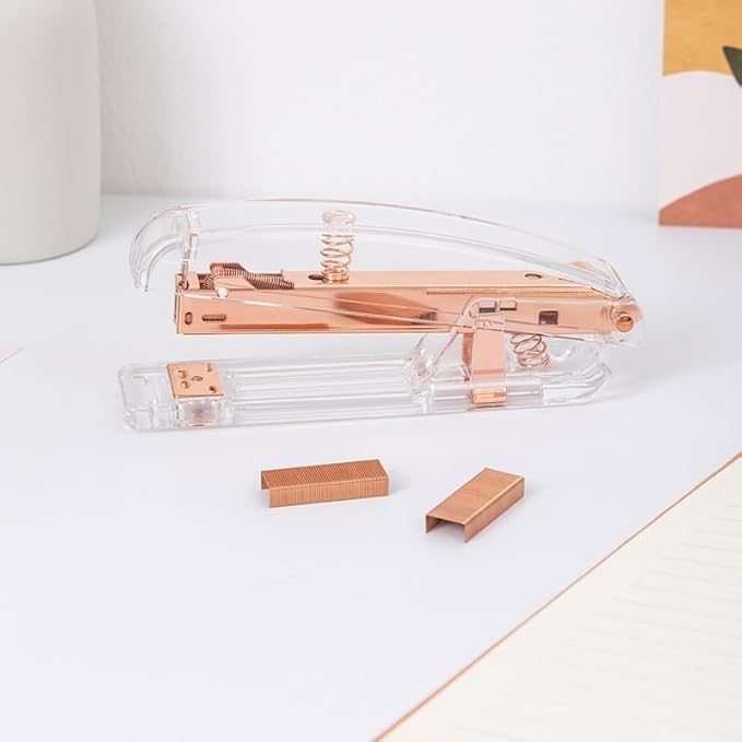 Transparent Acrylic Rose Gold Stapler