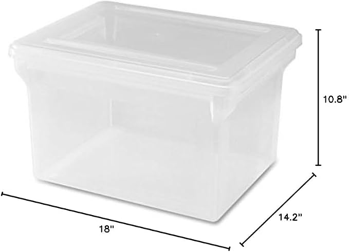 Lorell LLR68925 Letter/Legal Plastic File Box, 1 EA, clear