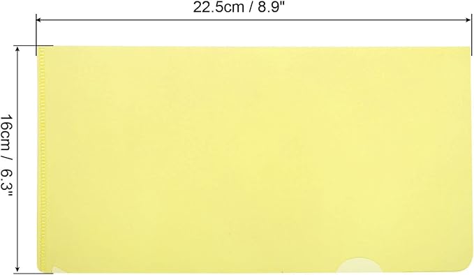 PATIKIL l Type Folders 24 Pack 8.9 x 6.3 Inches A5 Plastic Clear Document Folder File Jacket Sleeves Project Pockets, Yellow
