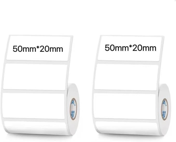 White Thermal Labels Compatible with Phomemo,Marklife for Barcode, Price Tags, Shipping & Logo Design (2, 1.97" x0.78" 320pcs/Roll)
