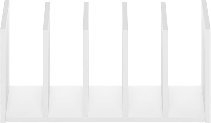 Furinno Hermite Desk Organizers and Accessories with File Holder, Office Organization, Desk Top Book Shelf, for Office Supplies, Plain White