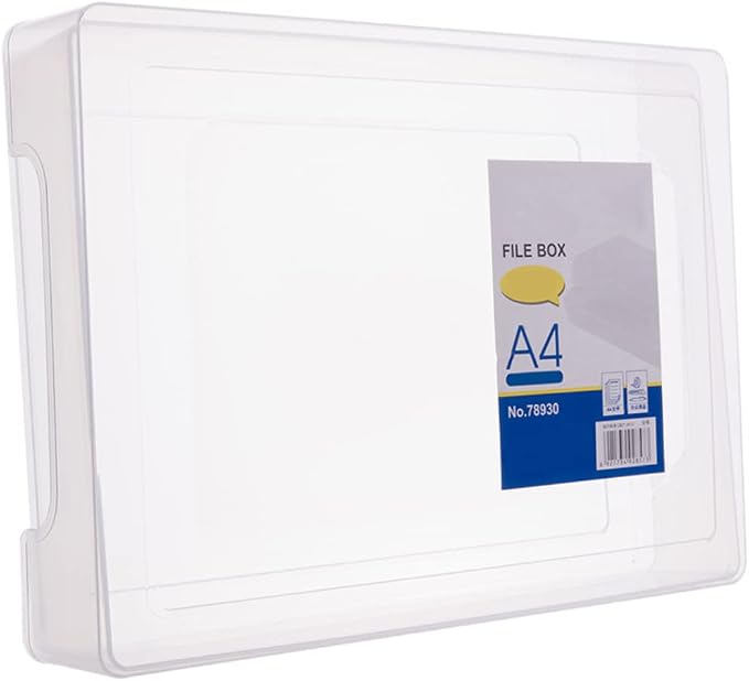 Transparent A4 File Box Plastic Document Organizer Lightweight Storage Folder for Office Home Paper Filing 12.59X9.25X2.51 Inches