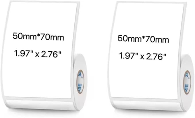 White Thermal Labels Compatible with Phomemo,Marklife for Barcode, Price Tags, Shipping & Logo Design (2, 1.97" x2.76" 110pcs/Roll)