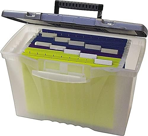 Storex Portable File Box with Organizer Lid Legal/Letter