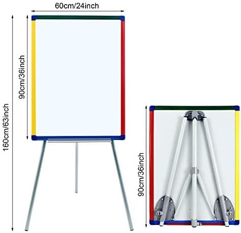 Magnetic Easel for Kids - Height Adjustable 36-63" Dry-Erase Board and Whiteboard - Perfect for Kids Art Activities 36x24 inch White Board Flipchart Board